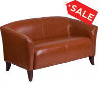 Flash Furniture 111-2-CG-GG Hercules Imperial Series Bonded Leather Loveseat in Cognac